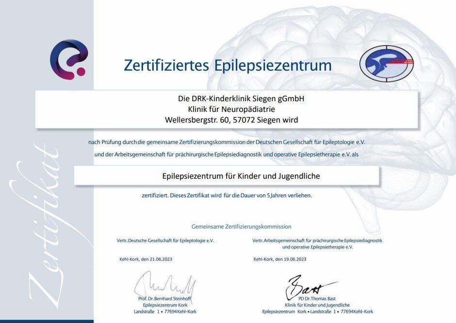 Zertifikat Epilepsiezentrum
